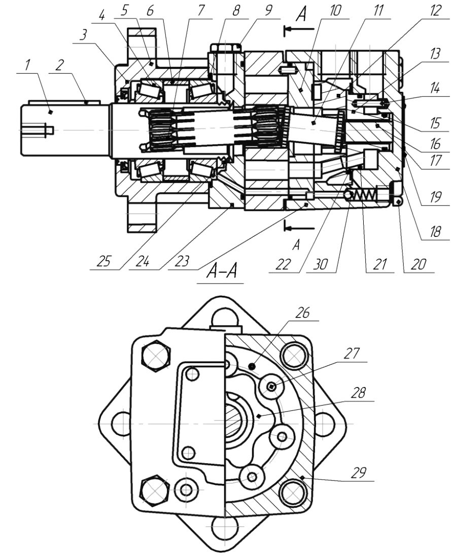 Будова гідромотора МГП 125