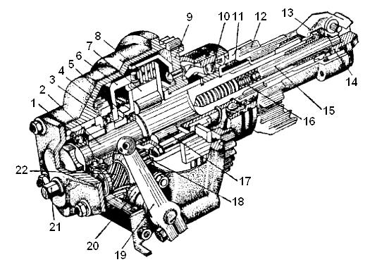Устройство редуктора пускового двигателя СМД-60 (Т-150)