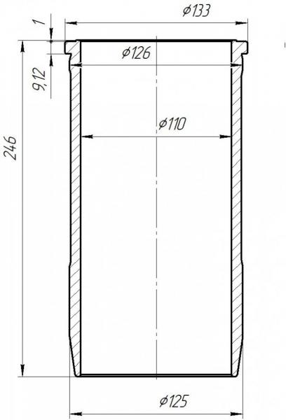 Габаритные размеры гильзы Д-240 (МТЗ-80, МТЗ-82)