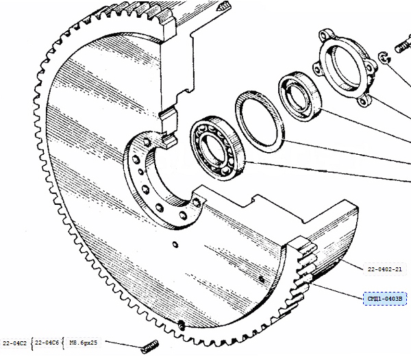 Схема венца маховика СМД1-0403Б