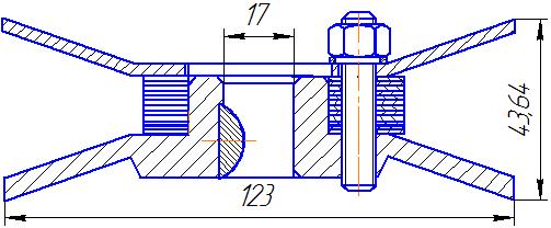 Габаритні розміри шківа водяного насоса ЯМЗ-236, ЯМЗ-238