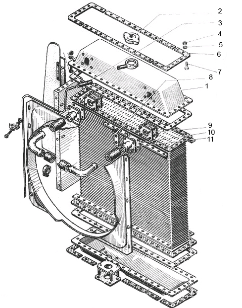 Схема радиатора (Т-150)