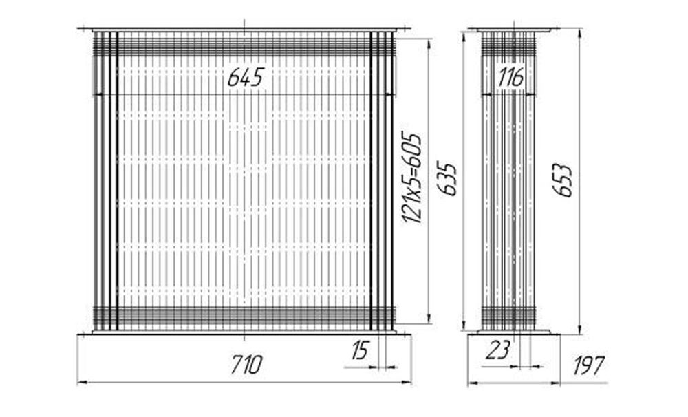 Схема радиатора 150У.13.020-1